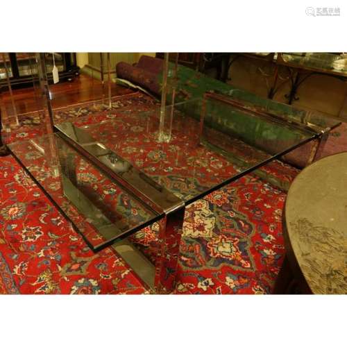Roger Sprunger Chrome and Glass Coffee Table