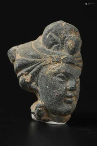 STONE HEAD OF GANDHARA, 2-3 CENTURY