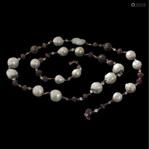 Vintage Indian Baroque Pearl Necklace