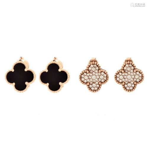 Two Pair VCA style Alhambra Earrings