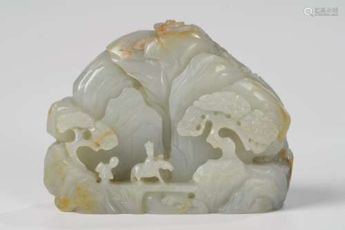 CHINESE WHITE JADE LANDSCAPE BOULDER, QING DYNASTY