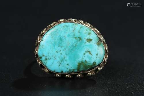 TURQUOISE ON SILVER RING