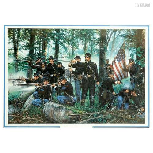 John P. Strain Litho. Little Round Top Gettysburg