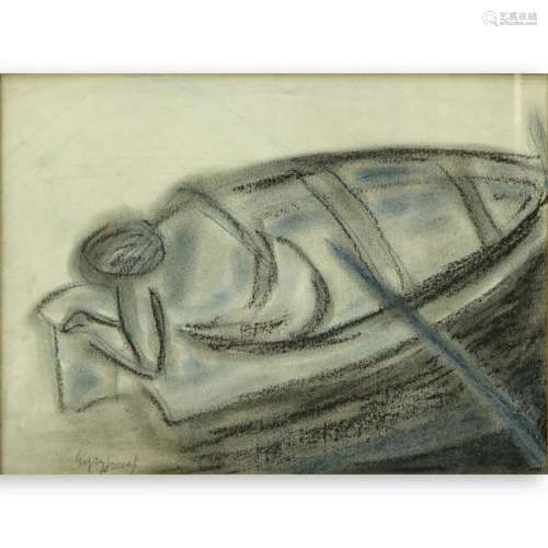 Attributed to: Jozef Egry Charcoal On Paper