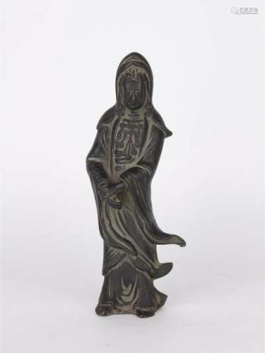 CHINESE BRONZE FIGURE OF STANDING GUANYIN