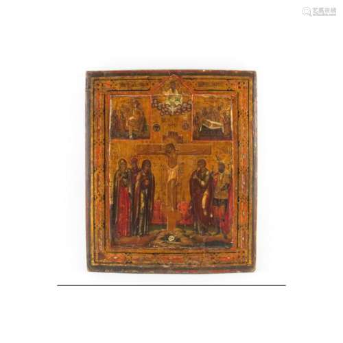18th Century Russian Painted and Parcel Gilt Icon