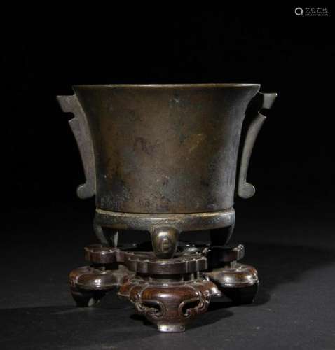 CHINESE BRONZE CENSER WITH XUANDE MARK