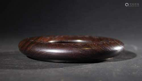 CHINESE ROSEWOOD CARVED BRUSH WASHER
