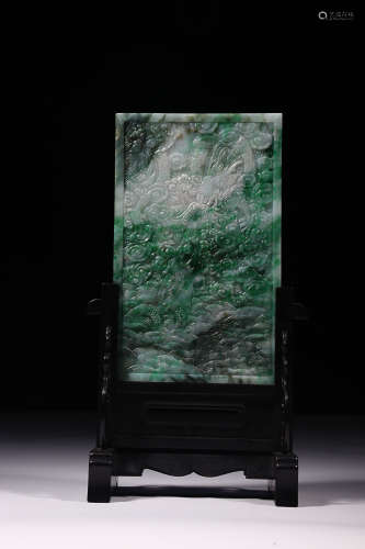 JADEITE SCREEN WITH ROYAL POETRY
