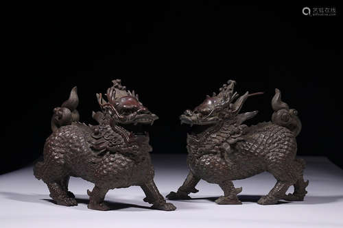 BRONZE KYLIN BEAST IN PAIR