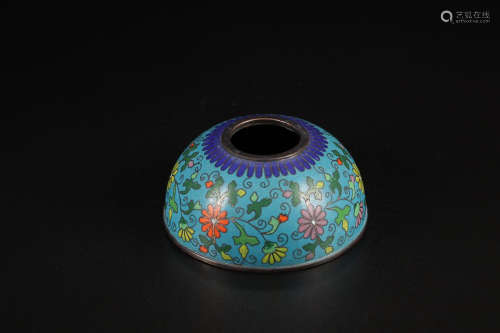 CLOISONNE FLOWER PATTERN PEN WASHER