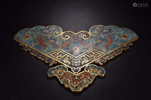 A CLOISONNE 'QING' ORNAMENT