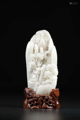 HETIAN JADE SHANSHUI SHANZI ORNAMENT