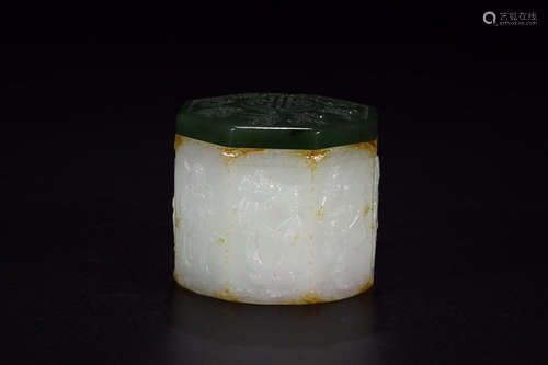 QIANLONG MARK HETIAN JADE BAXIAN BANZHI SET