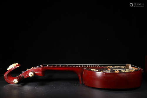 LACQUER GEM INLAID 'PIPA' MUSIC INSTRUMENT