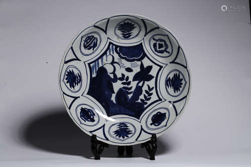 JIAJING MARK BLUE WHITE PLATE