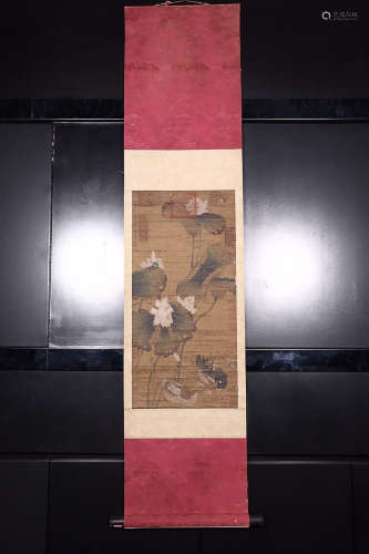 LOTUS MADARIN DUCK SILK PAINTING BY 'BIANJINGZHAO'