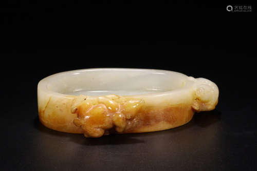 HETIAN JADE MOUSE-SHAPE PEN WASHER