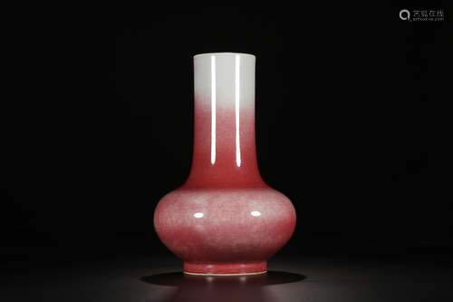 QIANLONG MARK FAMBE RED GLAZE VASE