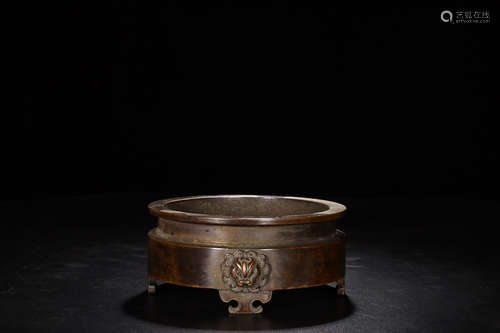 BRONZE LION HEAD EAR CENSER