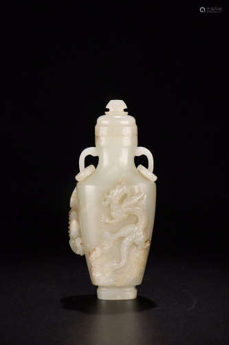 HETIAN JADE CAPPING VASE