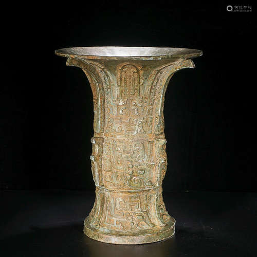 BRONZE PHOENIX ZUN VASE