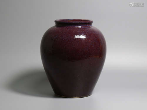 A Chinese Red Glazed Porcelain Jar
