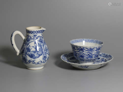 A Set of Chinese Blue and White Porcelain Tea Set