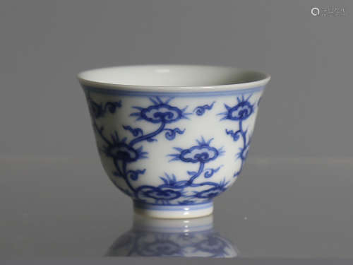 A Chinese Blue and White Porcelain Cup