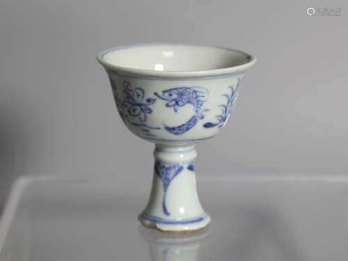 A Chinese Blue and White Porcelain Cup