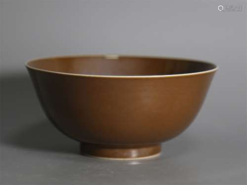 A Chinese Brown Glazed Porcelain Bowl