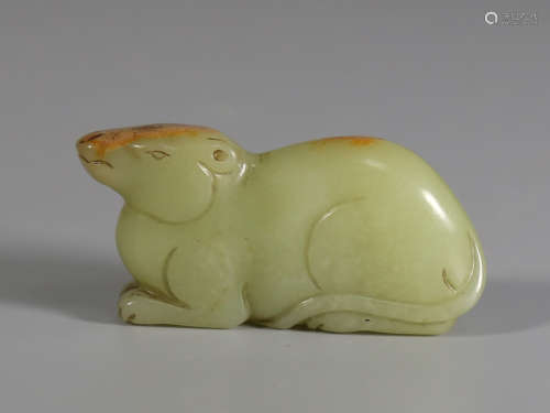 A Chinese Carved Jade Rat