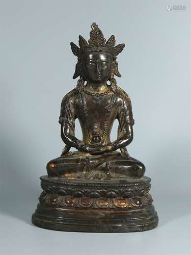 A Chinese Gilt Bronze Figure of Buddha