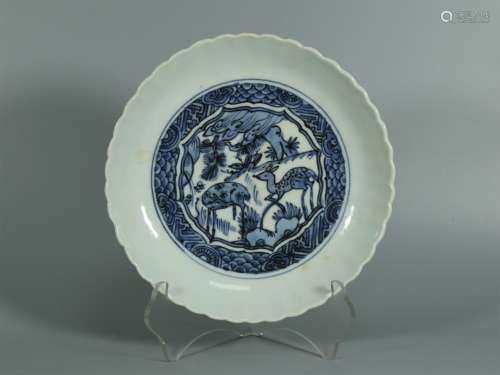 A Chinese Blue and White Porcelain Plate