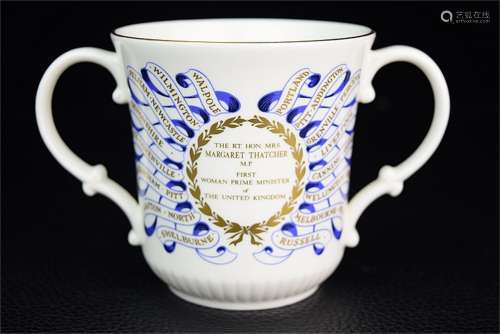 A British White Glazed Porcelain Cup