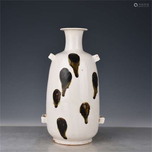 A Chinese Black and White Glazed Porcelain Vase