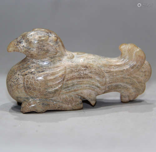 A Chinese Carved Jade Bird Shape Decoration