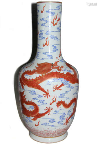 A Chinese Iron-Red Glazed Porcelain Vase