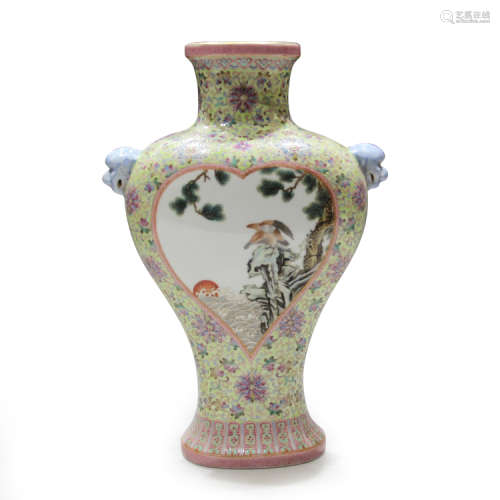 A Chinese Famille-Rose Porcelain Vase