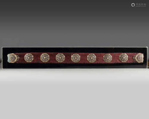 An Ottoman belt with silver ornaments