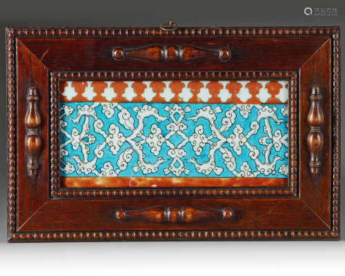 An islamic Kashan turquoise tile
