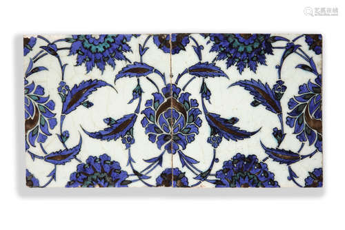 Two Ottoman square Iznik tile