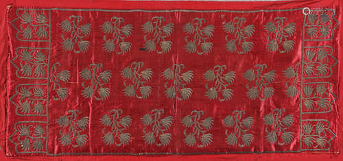 An Ottoman embroidered hanging panel