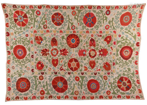 An Ottoman embroidered wrapping cloth bohca