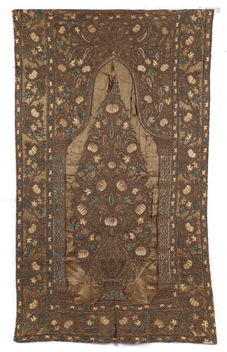 An Ottoman embroidered hanging panel