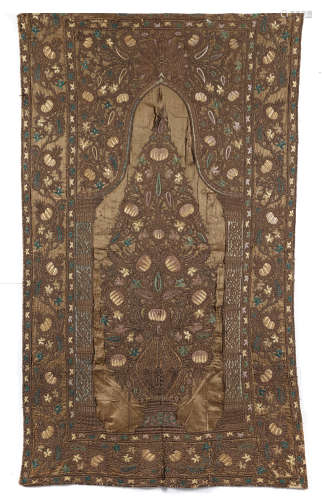 An Ottoman embroidered hanging panel