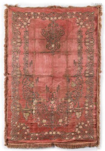 An Ottoman embroidered hanging panel