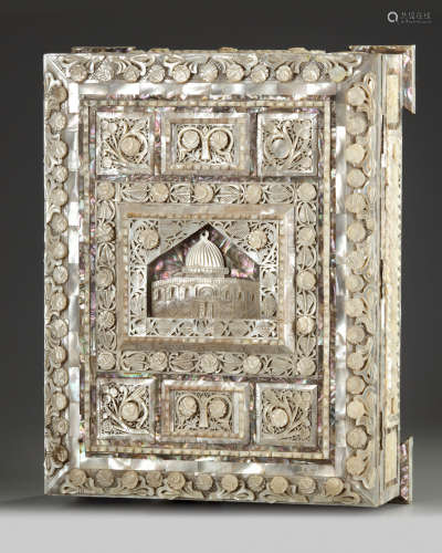 An Islamic mother-of-pearl and ivory inlaid box