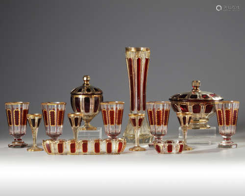 A set of Venetian glass tableware