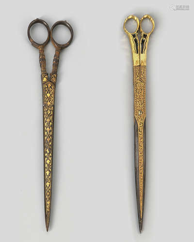 Two Ottoman gold-damascened calligrapher’s tools